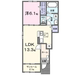 ローブクレールⅠ【1階】の間取り