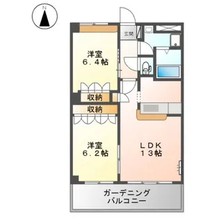 フォレストガーデン B棟【2階】の間取り