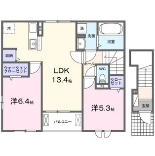 ルナリアⅠ【2階】の間取り