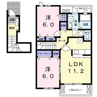 パインコーン 1番館【2階】の間取り
