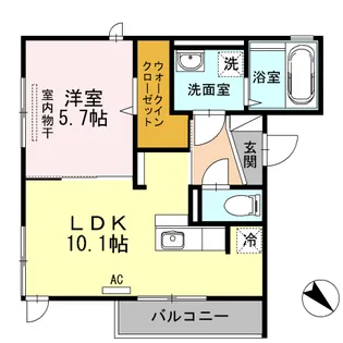 セジュールオッツ目久美【2階】の間取り