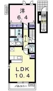 プチ・プランタン Ⅵ【2階】の間取り