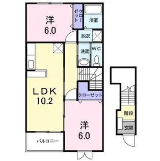 シャルロット【2階】の間取り
