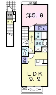 スプリングフィールドB【2階】の間取り