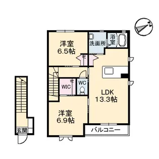 パインデュー A棟【2階】の間取り