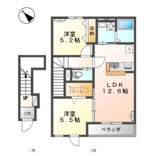 モアレディ【202号室】の間取り
