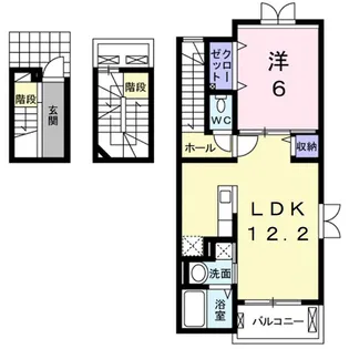 1LDKの間取り画像