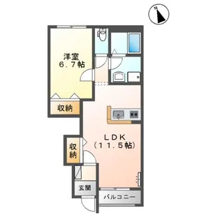 フィオーレ 新開【1階】の間取り