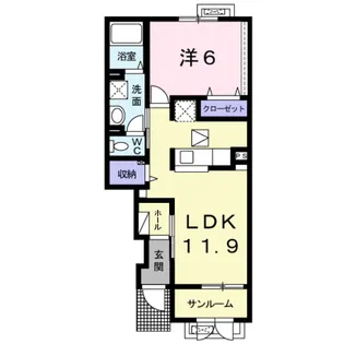 ラ.ヴェリタ【1階】の間取り