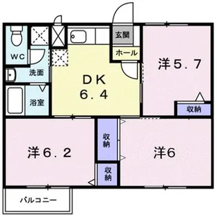 アリエス勝田【1階】の間取り