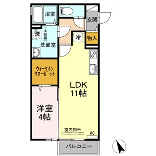 サン エクセル D棟【1階】の間取り