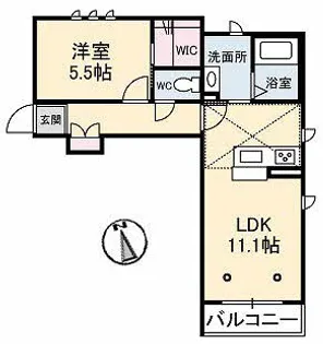 シャーメゾン祗園【101号室】の間取り