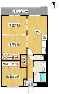 スカイマンションC【3階】の間取り