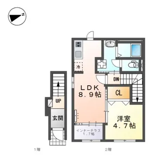 (仮称)スターテラスⅡ上福原【2階】の間取り
