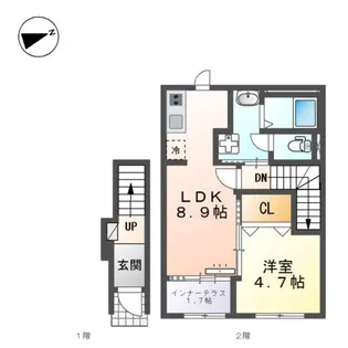 (仮称)スターテラスⅡ上福原【2階】の間取り