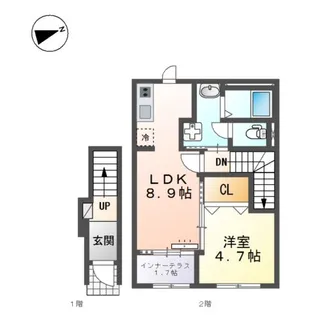 (仮称)スターテラスⅡ上福原【2階】の間取り