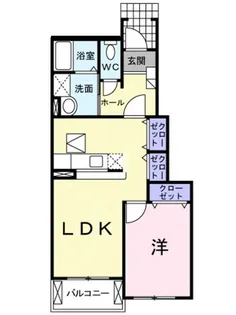 トゥー・ル・モンドC【1階】の間取り