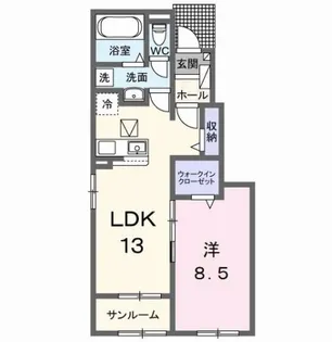 コルヴェール【1階】の間取り
