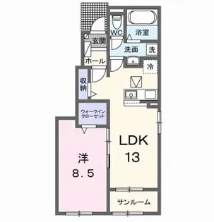 コルヴェール【1階】の間取り