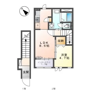 カーザルクス【206号室】の間取り