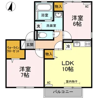 ハイカムール松本【2階】の間取り