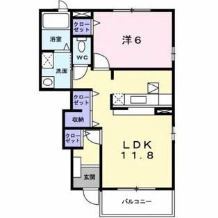 ベル・ソレイユ【1階】の間取り