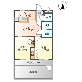 プランドール【102号室】の間取り