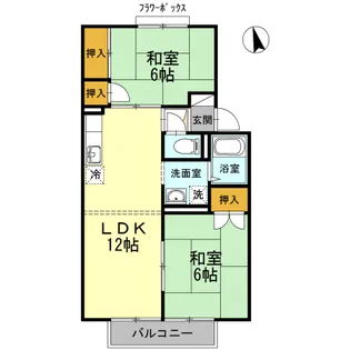 セジュールM B棟【205号室】の間取り