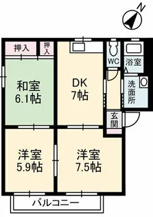 グリーングラス【102号室】の間取り