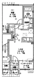 (仮称)スターテラスⅡ新開A棟【1階】の間取り