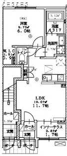 (仮称)スターテラスⅡ新開A棟【1階】の間取り