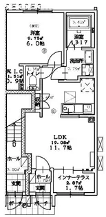 (仮称)スターテラスⅡ新開A棟【1階】の間取り