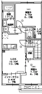(仮称)スターテラスⅡ新開A棟【2階】の間取り