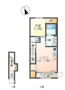 ラクードシャB【2階】の間取り