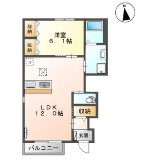 エヴァーグリーン西福原【101号室】の間取り