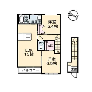 サンディアス【210号室】の間取り