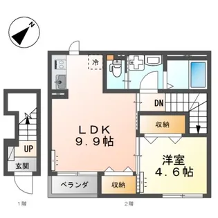 ネオスカイD【2階】の間取り