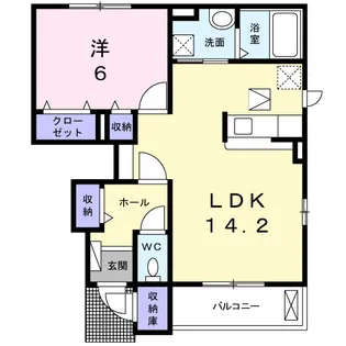 グラーダ ハーヴェイ【1階】の間取り