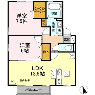ルポルトボヌール【1階】の間取り