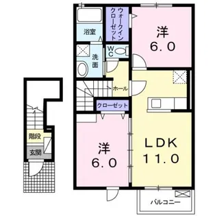 サンパティオⅡ【2階】の間取り