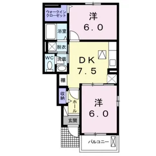 シュッド ボワ A【1階】の間取り