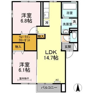 ジュエル エメラルド【201号室】の間取り