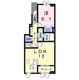 フォレスト・ハハキB【1階】の間取り