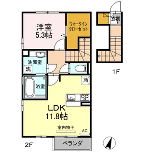 アールグレイA【203号室】の間取り