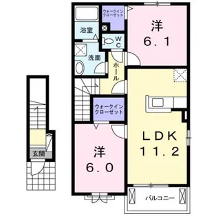 グランショコラB【2階】の間取り