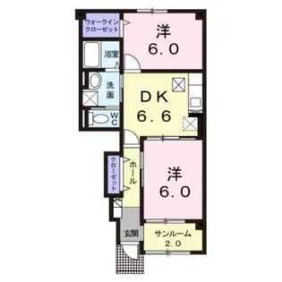 アビニヨン.M B【1階】の間取り