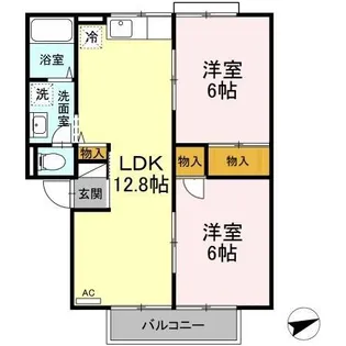 エアフォルクC棟【2階】の間取り