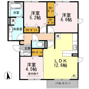 セジュールモダン B棟【202号室】の間取り