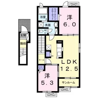 フォルトーナS−Ⅱ【2階】の間取り