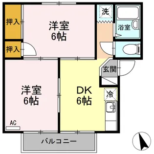 ヴィレッジ生田【202号室】の間取り